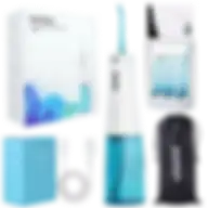 Bomidi D3pro Portable Dental/oral Irrigator 360 Rotatable Nozzle 300ml Easy Cleaning 7 Level Adjustable Water Pressure Type-c Ipx7-white/blue