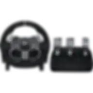 Logitech Driving Force Racing Wheel And Floor Pedals, Real Force Feedback, Stainless Steel Paddle Shifters, Leather Steering Wheel Cover G920 Black